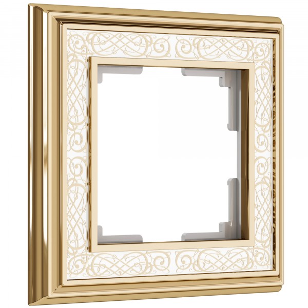 Рамка на 1 пост WL77-Frame-01 Palacio Gracia (золото/белый) - купить в Бийске