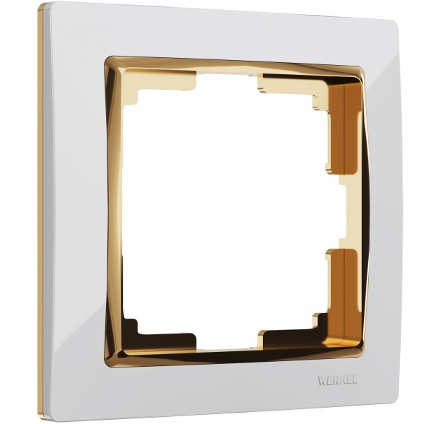 Рамка на 1 пост Werkel WL03-Frame-01-white-GD Snabb (белый/золото) - купить в Бийске