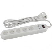 USF-5es-1.5m-USB-W Сетевой фильтр ЭРА (белый) с заземл, 3x0,75мм2, с выкл, 5гн+2USB, 1.5м - купить в Бийске