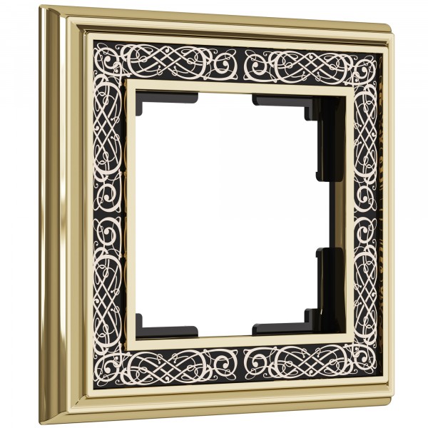 Рамка на 1 пост WL77-Frame-01 Palacio Gracia (золото/черный) - купить в Бийске
